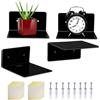Generic Ripiano da Parete Organizzatore da Interni in Acrilico 4 Pezzi | Pensili Camera da per Comodino Bagno Libreria Cucina Album Statue Vasi Piante