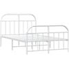 vidaXL Giroletto con Testiera e Pediera Metallo Bianco 120x200 cm