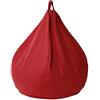 LDIW Copertura per Poltrona a Sacco Fodera per Divano Senza Imbottitura, Copripoltrona a Sacco per Adulti e Bambini(Senza Imbottitura),Rosso,90x110cm