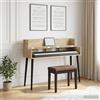WERNBUPS Tavolo da studio in rovere Sonoma, 152 x 40 x 19,5 cm, in legno | Contenitore con scomparti, configurazione flessibile, design moderno, per studio domestico