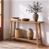 PERFNIQUE Tavolo consolle in legno massello, 110 cm di lunghezza, tavoli da ingresso (noce)
