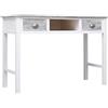 Generic Scrivania vintage in legno, 110 x 45 x 76 cm | Paulownia E Pioppo, 2 Cassetti, 1 Scomparto, Tavolo Console O Scrivania