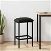 YUTAASU Sgabello da bar nero, 40 x 32 x 74 cm, in legno con rivestimento in tessuto