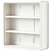 JIEBWCHA Vetrina Espositiva Scaffale a 3 Ripiani Trasparente Antipolvere da Parete | Armadio Porta Profumi Libreria Scaffale Mobiletto per Soggiorno Ufficio Cucina Bagno Garage