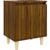 Generico Comodino con Gambe in Legno Massello Rovere Marrone 40x35x50 cm,Mobili,Tavoli,Comodini,Marrone,9.14 kg,813114