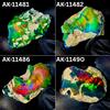 AK GEMS AND JEWELRY Opale Nero Grezzo Naturale Fire, Pietre Grandi per Gioielli, Set