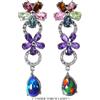 Gemsporium 925 Orecchini Argento Sterling Pera Nero Opale Ametista Gemma No USA Import Fee
