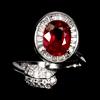 Gemsporium 925 Anello Argento Sterling Ovale Rubino 9x7mm Naturale Gemma No USA Import Fees