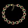 Gemsporium 925 Argento Sterling Bracciale Rotondo Smeraldo Rubino Gemma No USA Import Tasse