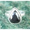 Anello Donna Solitaire Diamante Nero Forma Goccia 8,85 Ct 10 mm AGI