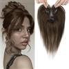 RUNRAYAY Clip in Bangs Toppers per capelli ciuffi per donne No Bang Marrone 1, posticci da 9,84 pollici 3D 360 Cover Clip su finto Air Bang con clip di sicurezza invisibili per l'uso quotidiano