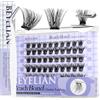 BEYELIAN Ciglia Finte Ciuffetti Autoadesive Riutilizzabili, 72 Pcs D+ Curl Self Adhesive Ciuffetti Extension Ciglia Fai Da Te Ciglia Finte per Uso Personale a Casa (56D, Black)