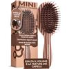 FRAMAR Mini Spazzola Capelli - Spazzola Setole Cinghiale - Righe Cioccolato | Spazzola da Viaggio, Spazzola Capelli Setole Cinghiale, Spazzola Piccola Per Capelli, Aggiunge Volume e Lucentezza