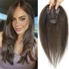 RUNRAYAY Clip in Bangs Toppers per capelli ciuffi per donne No Bang Brown 2, posticci da 9,84 pollici 3D 360 Cover Clip su finto Air Bang con clip di sicurezza invisibili per l'uso quotidiano