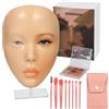 Generic Kit di pratica per il trucco per principianti: viso in silicone, pennelli, ombretto a 7 colori