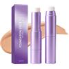 BCZR 1 Pezzi Texture Idratante, Fondotinta Coreano Con Pennello, 2 In 1 Fondotinta Stick, Coprenza Naturale, Effetto Uniforme E Luminoso A Lunga Tenuta(Tonalità scura)