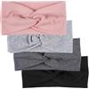 DGN Cotone Fasce per Capelli Primavera e Autunno, 4 Pezzi Fascia per Capelli Donne e Ragazze Elastico Caldo Fascetta Capell per Sport, Yoga, Fitness e Vita Quotidiana