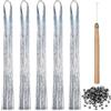 EIHI Extension per capelli con 1000 ciocche con strumenti, Brillantini per capelli, kit di orpelli luccicanti e lucenti, resistenti al calore, per donne e ragazze 120 cm(Argento)