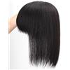 CHHYU Topper for Capelli con Frangia 100% Veri Capelli Umani for Donne 12 X 13 Cm Base in Rete Toupet for Capelli Clip in Topper Estensioni for Capelli Che Si Assottigliano (Color : Black, Size : 20cm)