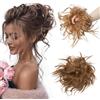 TESS Chignon Capelli Veri Elastico Capelli Finti Chignon Extension Facile Per Capelli Veri Ricci Posticci Per Capelli Mossi Scrunchie Parrucchino Donna Elastico Finti, Marrone caffè