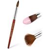 Tpubmity 12# Pennello Unghie Acriliche Sable, Strumento Manicure Professionale. Manico Legno Rosso, Ideale Nail Art Polygel, Precisione per Salone o Casa