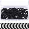 generisch 100 cuscinetti per ciglia ricci, sostituisce clip cils, cuscinetti di ricambio con scatola di immagazzinaggio universale per trucchi da donna, in silicone, colore nero