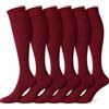 COSHAL 3 e 6 paia di calzini alti al ginocchio in cotone ricco per uniforme scolastica stile casual per ragazze calzini lunghi, comodi da indossare per feste, confezione multipla (confezione da 3 e 6