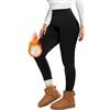 Missluck Leggings termici da donna, foderati, di colore nero, leggings termici, spessi, in peluche, caldi in inverno