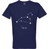 Fabulous T-Shirt Uomo Girocollo Leo Sign Astrology Star Divination Costellation Minimalist, blu, L