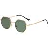 tuwiwol Occhiali da sole esagonali in metallo con protezione UV Montatura leggera Occhiali da sole esagonali in metallo Uv400 alla moda unisex alla moda