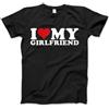 BeRbo T-shirt con scritta I Love My Girlfriend GF I Heart My Girlfriend, 100% cotone, con stampa grafica, per uomo e donna, colore nero