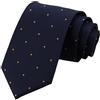 Keninll Cravatta da uomo, blu navy con pois gialli, abbigliamento formale e casual per affari, matrimoni, uscite quotidiane, con confezione regalo,