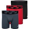 New Balance Premium 6 inch with Fly 3 Pack Boxer Corti Uomo (Pacco da 1) | Confezione da 3 biancheria intima, tessuto elasticizzato traspirante con apertura a mosca, cintura morbida e cuciture senza