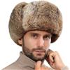 AYIDBE Cappka da uomo in finta pelliccia termica cappello da trapapore spesso morbido berretto invernale russo con paraorecchie caldo cappello da aviatore cosacco antivento antifreddo per sci pattinaggio