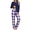 Leversic Pigiama Invernale Donna Cotone Maniche Lunghe Pigiami Lungo Top Stampa a Farfalla e Pantaloni Lunghi Comodo per Casa S-XXL