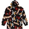 One Piece Felpa con cappuccio da uomo completamente foderata in pile, oversize, nera