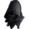 HIBIRETRO Cyberpunk Rogue Cowl Hood Scarf, Winter Unisex Neck Warmer Costume Hooded Cape Hat for Halloween Cosplay and Outdoor Daily Wear (Black)