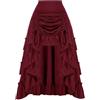 Generisch Gonna maxi da donna con volant, multistrato, steampunk, gotico, vittoriano, vintage, vita elasticizzata, medievale, rinascimentale, retrò, lunga gonna pirata