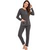 o-day Liabel Pigiama Donna Invernale Caldo Cotone 100% Lungo Due Pezzi