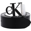 Calvin Klein Pelle cintura Mono Hardware Belt W85 Black/Bright White nero bianco accorciabile reversibile