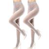 Aaronano Collant luccicanti da donna lucenti glitter lurex collant 30D | 2 paia di collant da donna metallizzati luccicanti per cosplay di Natale, Halloween, nero-oro, nero-argento, bordeaux