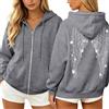 lozssnigzi Felpa Donna con Zip e Cappuccio, Motivo con Paillette, Angeli e Ali, Streetwear Y2K Angel Wings Hoodie a Maniche Lunghe, Stile Casual Chic per Autunno, Inverno