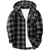 Generic Felpa con cappuccio da uomo a quadri in flanella con cappuccio, giacca con bottoni, in morbido cotone traspirante, per inverno e autunno, cardigan a maniche lunghe casual da boscaiolo classico vintage