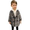 Generic Elegante trench per bambini con colletto in lana a doppio filetto con motivo a quadri