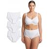 COSHAL 3 Maxi slip da donna con pizzo a vita alta in cotone traspirante Romance Mutandine Comfort da donna Multipack Mutandine da donna Multipack Slip bikini da donna