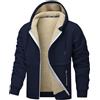 Viunychn Giacca Invernale Uomo Giubbotto Imbottito Fodera Caldo Giacca in Pile Felpa con Cappuccio Sweatshirt Felpe con Tasche Giubbino Antivento