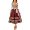 Vhersily Vestito Tirolese Donna Oktoberfest Costume Bavarese per Feste di Carnevale Abito Tradizionale Dirndl per Oktoberfest Birra Festival Costume da Donna Vestito Carnevale
