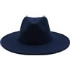 Generic Lanshui Accessori, 9CM Grande Tesa Larga Fedoras Cappello Inverno Stile Britannico Lana Solido Classico Fedora Cappello Panama Jazz