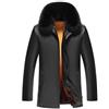 HAOLEI Giacca Uomo Invernale Parka Antivento Zip in Pile Cappotto Impermeabile Vintage con Cappuccio Moto Giubbino Giacca Invernale Elegante Fodera Caldo Bomber Giubbotto Pelle