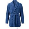 dolcecasabiancheria Giacca invernale da camera uomo sciallata con cintura in pile vestaglia corta XL BLUETTE